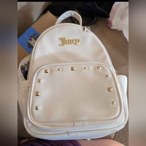 Juicy Couture Cream and Gold Studded Backpack